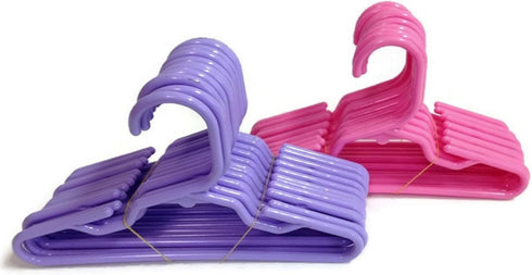 Doll Hangers Set of 24 Fits 18 inch Doll Clothes or Pet Apparel, 7 1/4 Inch Wide Small Dog Clothing