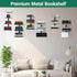 2 Pack 6 Invisible Floating Bookshelf for Wall Mounted, Black Spine Book Tower, Tier Vertical Book Organizers, Heavy