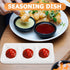 BESTonZON 3 Compartment Ceramic Dipping Bowls, 6 inch Rectangular Divided Plate for Sushi, Candy, Tomato Sauce