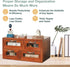 Store and Display Wooden Desk Top Organizer Cabinet, Mahogany Wood Chest with 4 See-Through Drawers