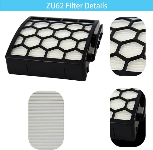 Replacement Filter for Shark ZU62 ZU60 Navigator Zero-M Pet Pro Vacuum, 2 Filter 6 Foam 6 Felt Kit