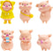 Set of 6 Pink Pig Refrigerator Magnets, 3D Round Face Party Pack for Silver Fridge, Office Dry Erase Board, Stainless