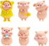 Set of 6 Pink Pig Refrigerator Magnets, 3D Round Face Party Pack for Silver Fridge, Office Dry Erase Board, Stainless
