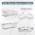 2 Pack EAGMAK Transparent Shower Caddy Adhesive for Replacement, No Drilling , Soap Holder, Bathroom Storage Shelves