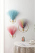 2 Pack Pretty Jolly Boho Wall Art, Hanging Artificial Pampas Display, Gold for Living Room, Bedroom, Bathroom, Dining
