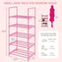 5-Tier Closet LNYZQUS Small Kids Shoe Rack Organizer, Pink Toddler Shoe Shelf Shoe Stand for Narrow Space,Mini Shoe