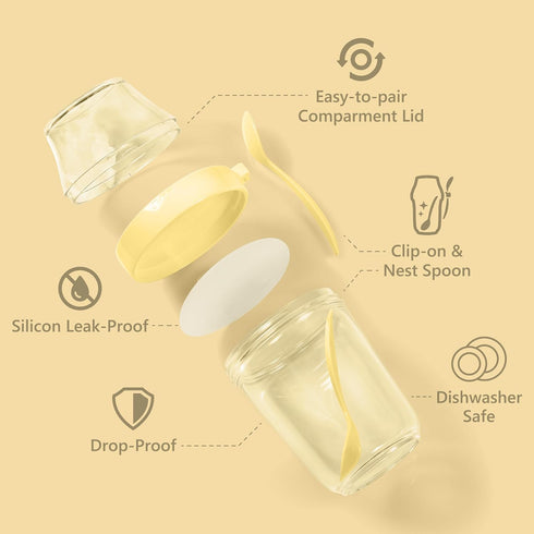 12 oz (2, Felli On The Go Yogurt Parfait Snack Cup with Lid, Reusable Leak Proof Acrylic Travel Container for To Go