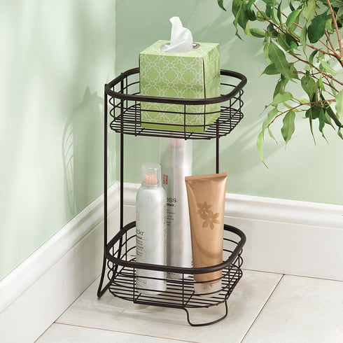 2 iDesign Forma Free Standing Bathroom or Shower Storage Shelves for Towels, Soap, Shampoo, Lotion, Accessories - Tier