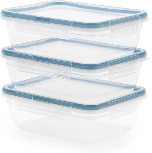 Snapware Total Solution 3-Pack (8.5-Cup) Plastic Food Storage Containers Set, Leakproof & Airtight Locking Lids
