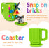 Fubarbar Novelty Coffee Mugs, Kids Brick Gaming Mug with Straw, Funny Xmas/Birthday Gift for Men, Women, Kids (Green)