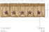 Burlap Natural with Burgundy Stars Primitive 16"x72" Valance, Stenciled Cotton Kitchen Window Curtains