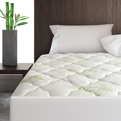 Twin Mattress Cover, Bamboo Mattress Pad for Kids, Soft Breathable Pillow Top Fits up to 16 Inch