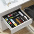 Utensil Organizer, Bamboo Expandable Cutlery Tray with Dividers for Office Storage, Makeup Desk Drawer