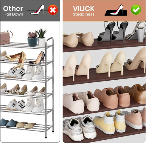 Closet 20-25 5 VILICK Shoe Rack for Shoe Organizer Space Saver Storage for Pair Shoe Shelf with Hook and Side Pocket