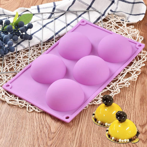 Newk 5 Holes Semi Sphere Silicone Mold, 3 Packs 5-Cavity Half Sphere Mold for Chocolate Bombs, Cake