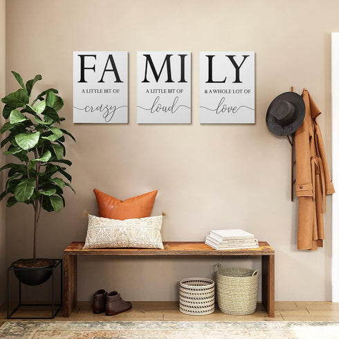 GUBIYU Set of 3 Inspirational Canvas Prints, Black and White Framed Art for Home Decor, 12"x16"