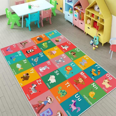 VICIKOIA 47x71in) ABC Alphabet Education Rug, Kids Fun Game Carpet Children's Room, Playroom, Classroom, Non-Slip