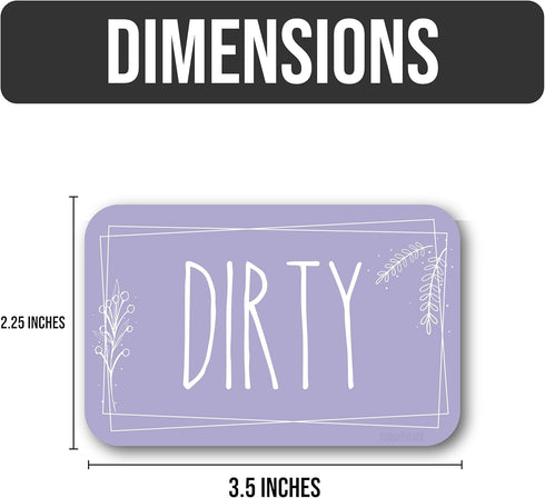 Dishwasher Magnet Clean Dirty Sign, Clean/Dirty Magnetic Signs for Stainless Steel Dishwasher, Lavender