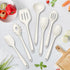 TeamFar 7-Piece Silicone Cooking Utensils Set, Heat Proof Kitchen Tools for Nonstick Cookware, White