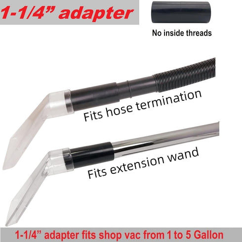 Universal Work with All Shop Vacs, 2-1/2" & 1-7/8" & 1-1/4" Adapters for Upholstery & Carpet Cleaning