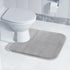 Yimobra Memory Foam Toilet Bath Mat - U-Shaped Commode Contour Rug, 24 X 20 Inches, Grey
