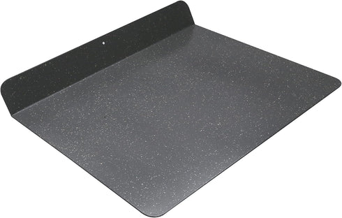 casaWare Toaster Oven Baking Sheet, 12 x 11-Inch with 1.5-Inch Handle (Silver Granite)