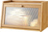 kiplant Bread Box for Kitchen Counter, Large Bamboo Bread Storage Container with Wavy