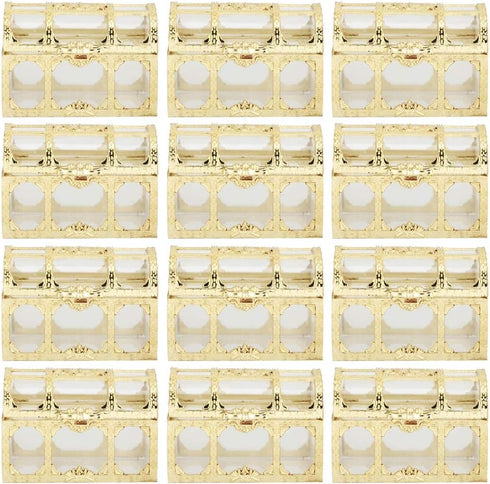 Fdit 12pcs Square Treasure Chest Shape Wedding Candy Box - Chocolates Container Jar Decoration for Children's Day