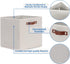 Temary Fabric Storage Cubes with Dual Leather Handles, 4 Pack Cube Baskets 13x13 for Home, Office, Nursery