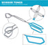 MSY BIGSUNNY Stainless Steel Scissor Tongs Heavy Duty Cooking Tongs with Soft Handles (2, blue 11" + 11")