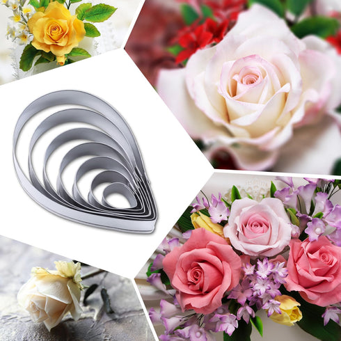 7pcs Rose Petal Cutter Set, Gum Paste Fondant Cake Decorating Tools