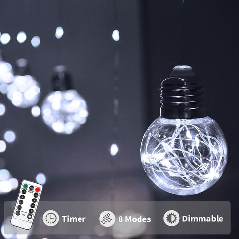 200 YOLIGHT Wishing Ball Curtain Lights LED Window Curtain String Lights with Remote, USB Battery Powered Twinkle Globe