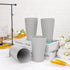 EI 15oz Wheat Straw Cups, 8pcs Grey Plastic Reusable Cups, Unbreakable, Dishwasher & Microwave Safe Tumbler Glasses