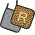 Caroline's Treasures CJ1025-RPTHD Letter R Initial Monogram, Giraffe Pair of Pot Holders, 7 1/2 x 7 1/2