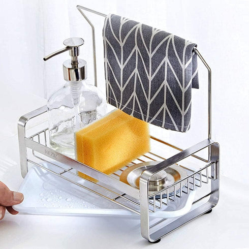 kaileyouxiangongsi SUS304 Holder,9.45 x5.15 x8.1 inches,Large Sponge Holder - Kitchen Sink Organizer - Sink Caddy