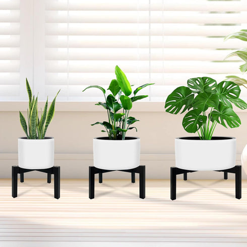 10"-16" 1 Pack) Heavy Duty Adjustable Metal Plant Stand for Plant Pot Indoor & Outdoor (Black