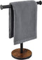 Countertop Hand Towel Stand, Free Standing Towel Rack with Weighted Wood Base for Bathroom and Kitchen