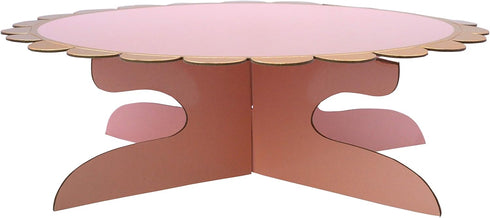 12 Inch Pink Cardboard One Tier Cake Stand for Birthday Party Decorate (2)