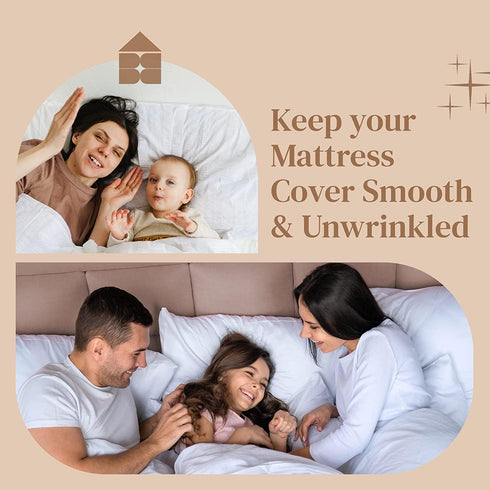 FeelAtHome Bed Sheet Clips - 8 pcs, Black, Keep Bedsheets in Place, Corner Bands Suspenders for Fitted Sheets, Mattress