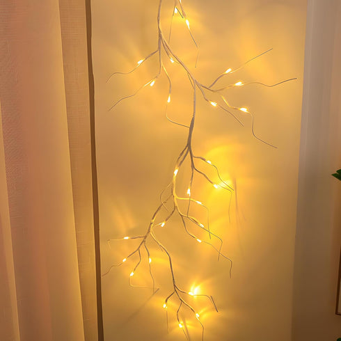 Tomanwai 6FT 48 Lighted Birch Garland LED Battery Operated with Timer for Christmas Fireplace Mantle Table Decoration