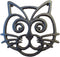 Cat Trivet - Black Cast Iron - Kitchen & Dining Table Accessory - Housewarming & Cat Lover Gifts - 6.6 by 6.3 in