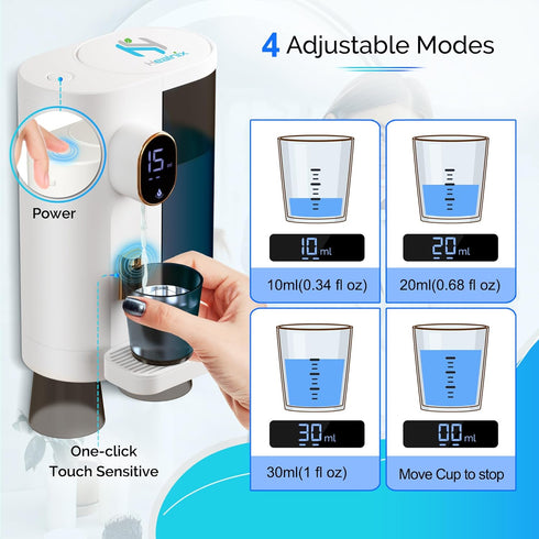 HEALNIX (20.3 oz) 4X Countertop Set Automatic Mouthwash Dispenser for Bathroom - Touchless Smart Mouth Wash Dispenser