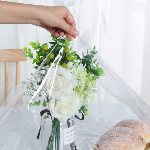 sancua Clear Plastic 100% Waterproof Round Tablecloth - 60 Inch Vinyl PVC Protector for Dining Tables, Parties & Camping