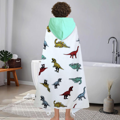 8Years 100% VOOVA & MOVAS Dinosaur Hooded Towels for Teens & Big Kids Up | Soft, Absorbent Cotton Towel Wrap for Boys |
