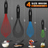 Walfos Silicone Whisk Set of 4, 11in Flat Whisk & 7+9+11in Balloon Whisks, Non-Scratch, Dishwasher Safe, Colorful