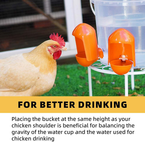 LEWINHOOK (5 Pack), 2.9 Chicken Waterer Cups Automatic Large Poultry Waterer Cups with Anti-Dirt Cover, Suitable