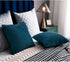 DEZENE Turquoise Throw Pillow Cases, 22x22 Inch, 2 Pack Original Striped Velvet Decorative Pillow Covers