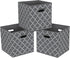 Fabric Cloth Storage Bins, Foldable Cube Organizer with Dual Handles, Set of 3 for Home Storage (Gray Light)