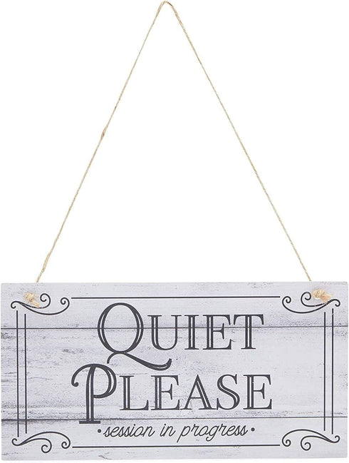 Stockroom Plus In Session Door Sign for Therapists - 5 x 10 in White PVC, 2 Pack Meeting In Progress & Quiet Please