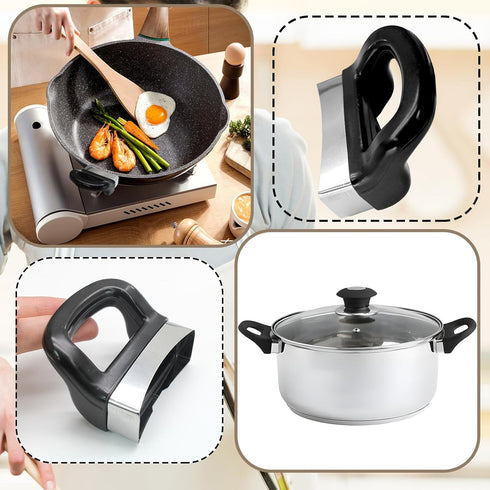 2pcs Pot Handle Replacement, Universal for Sauce Pot, Cooker, Steamer, Pressure Pan Short Side Handle (1 or 2-Hole